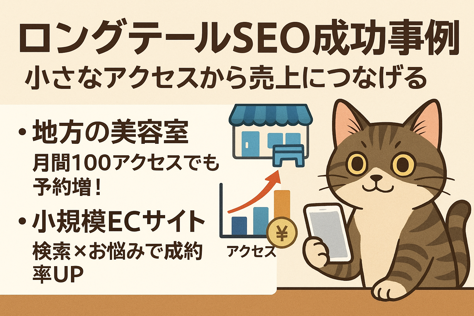 ロングテールSEOの成功事例|小さなアクセスから売上につなげる