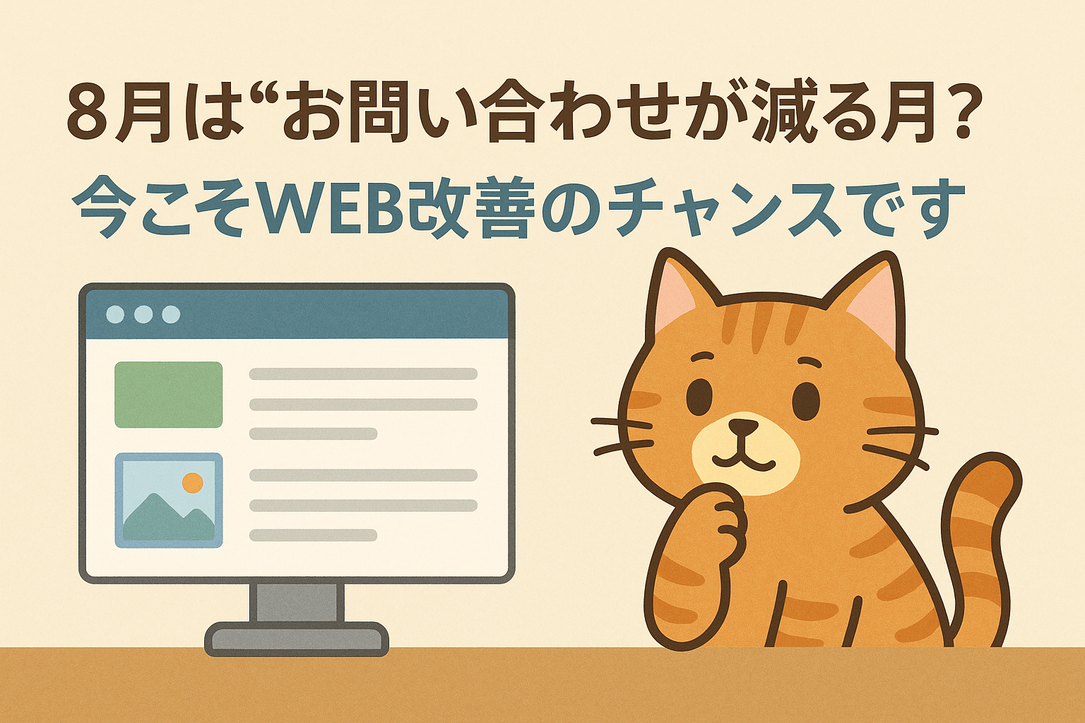 8月は“お問い合わせが減る月”？今こそWEB改善のチャンスです！