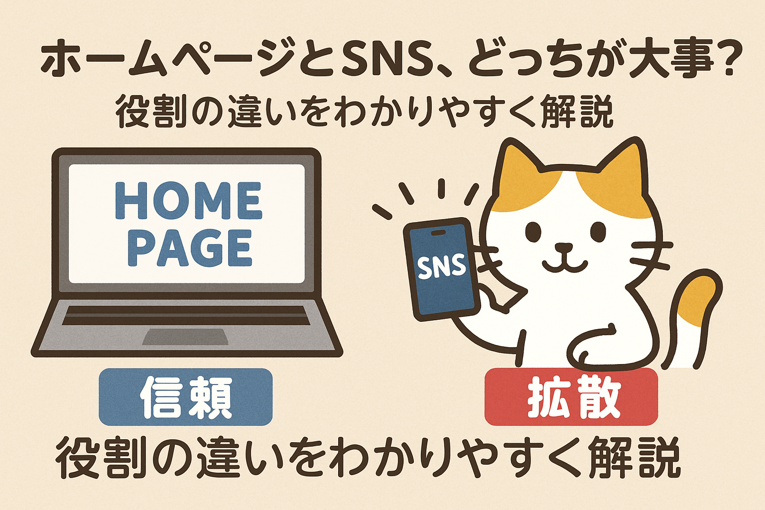 ホームページとSNS、どっちが大事？役割の違いをわかりやすく解説
