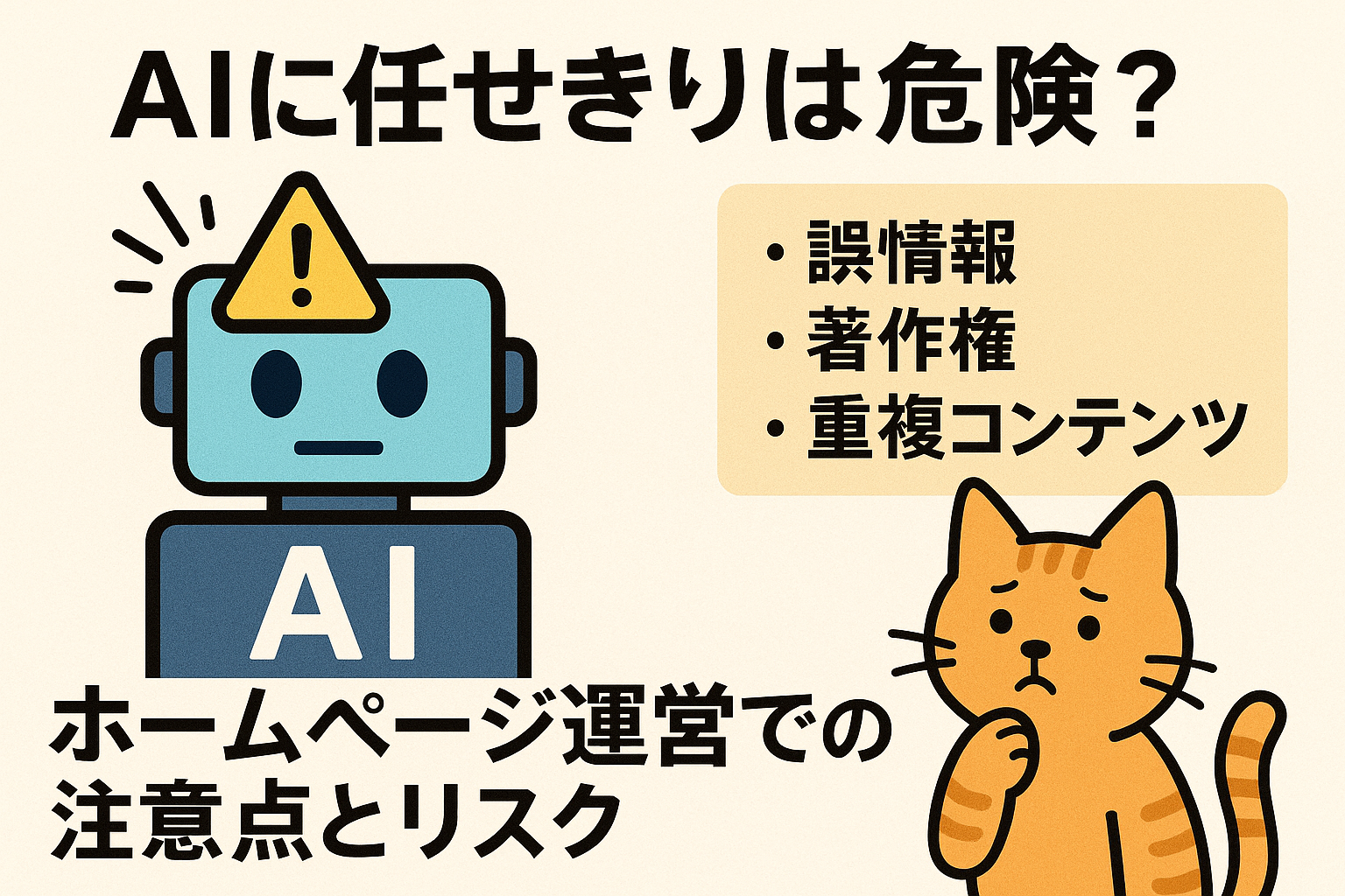 AIに任せきりは危険？ホームページ運営での注意点とリスク