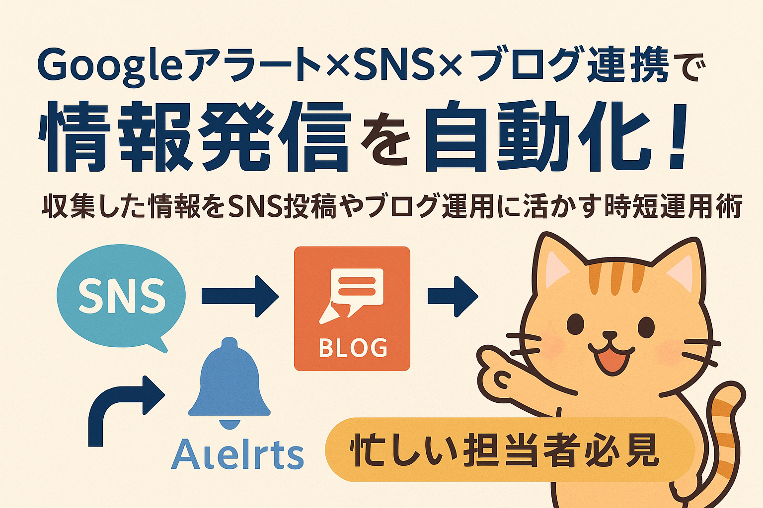 Googleアラート×SNS×ブログ連携で情報発信を自動化!収集した情報をSNS投稿やブログ運用に活かす時短運用術