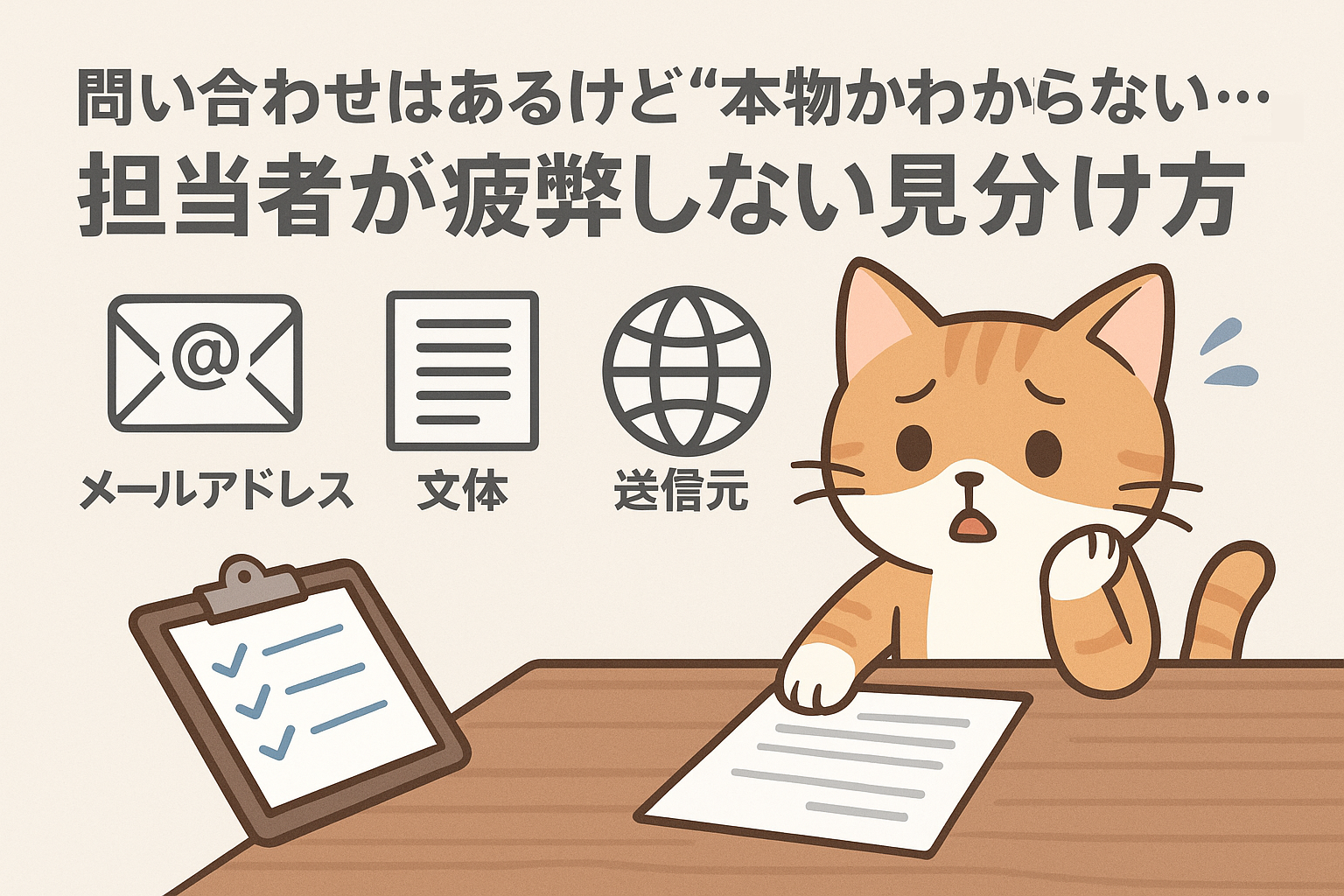 問い合わせはあるけど“本物かわからない”…担当者が疲弊しない見分け方