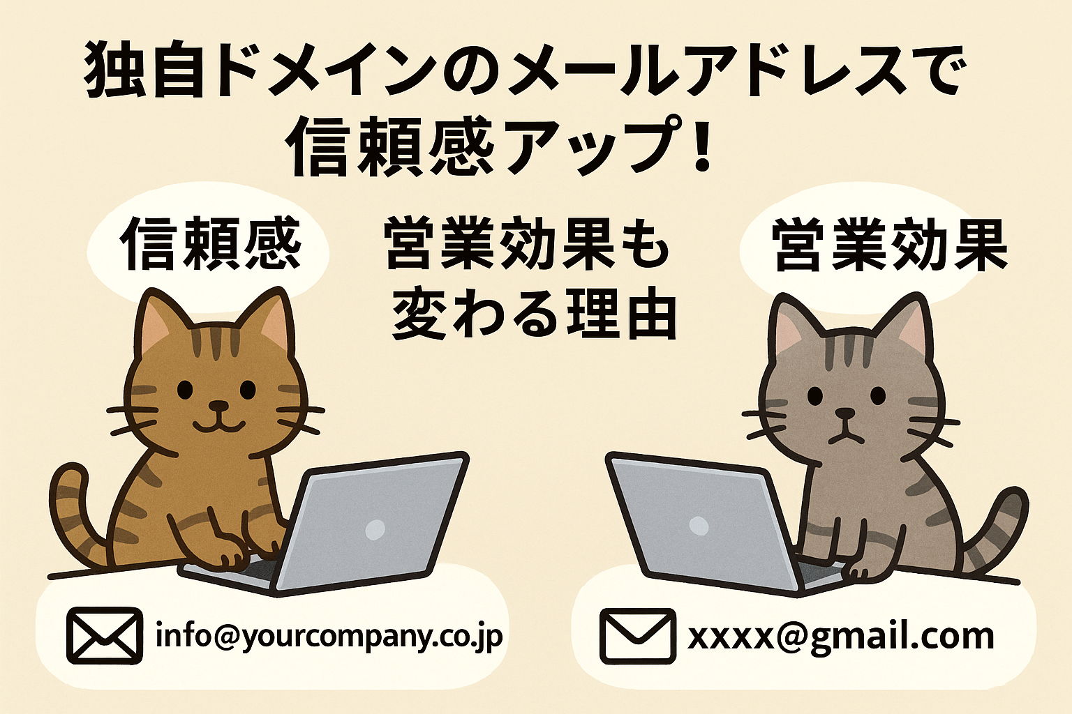 独自ドメインのメールアドレスで信頼感アップ！営業効果も変わる理由