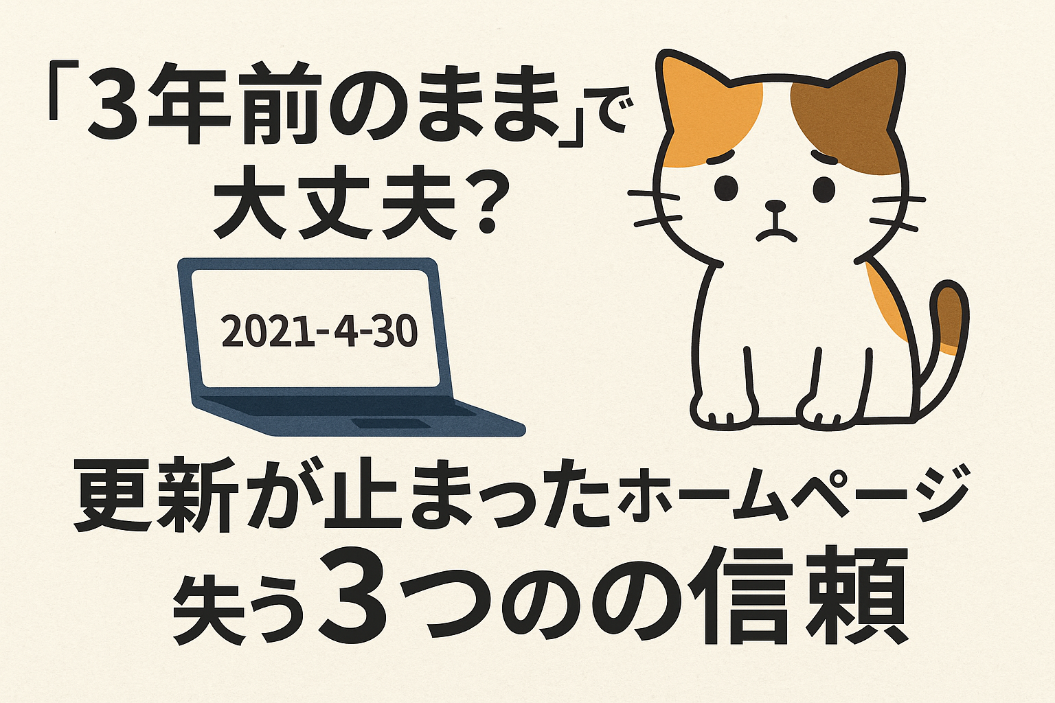「3年前のまま」で大丈夫？｜更新が止まったホームページが失う3つの信頼
