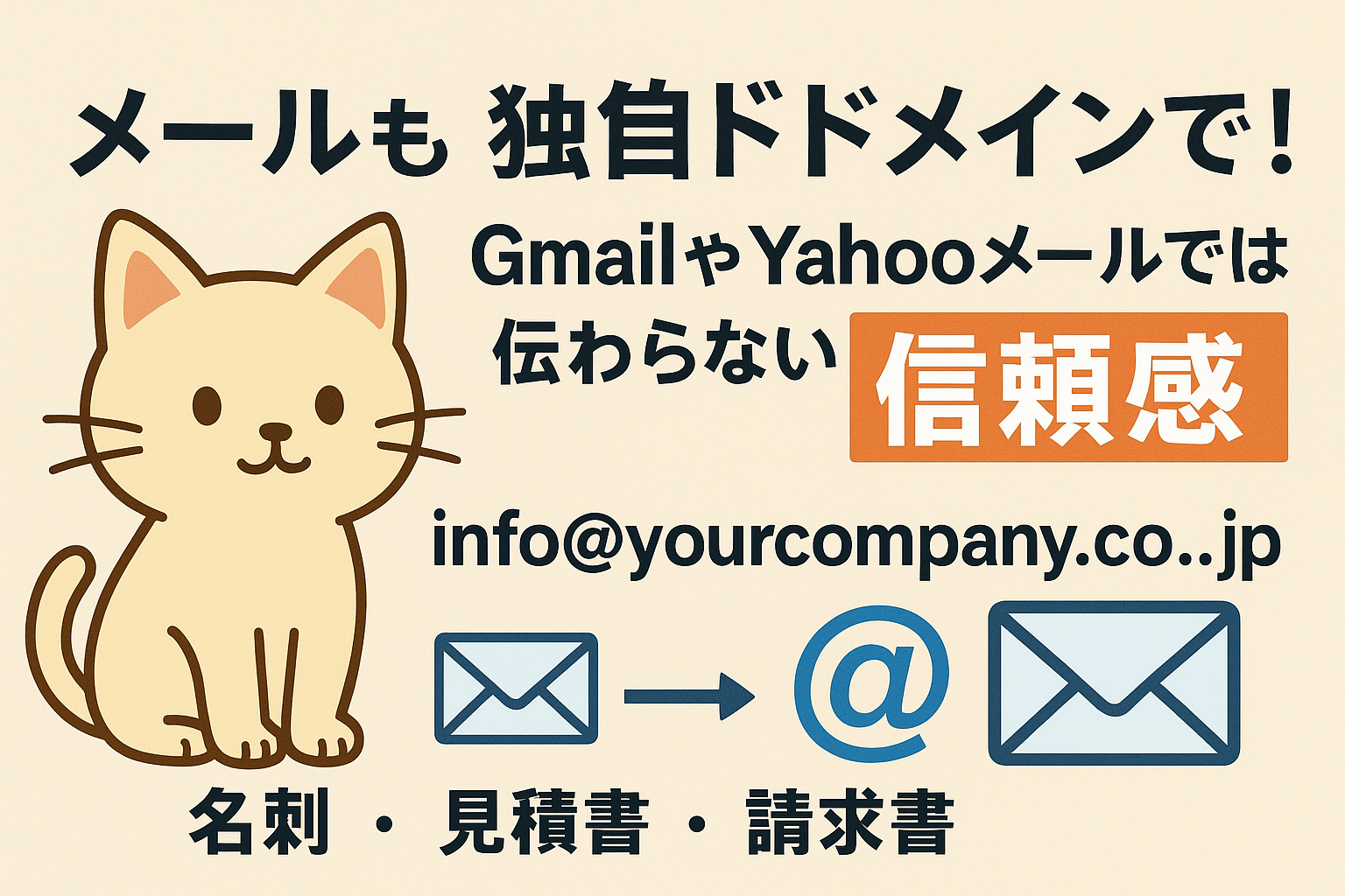 メールも独自ドメインで！GmailやYahooメールでは伝わらない“信頼感”