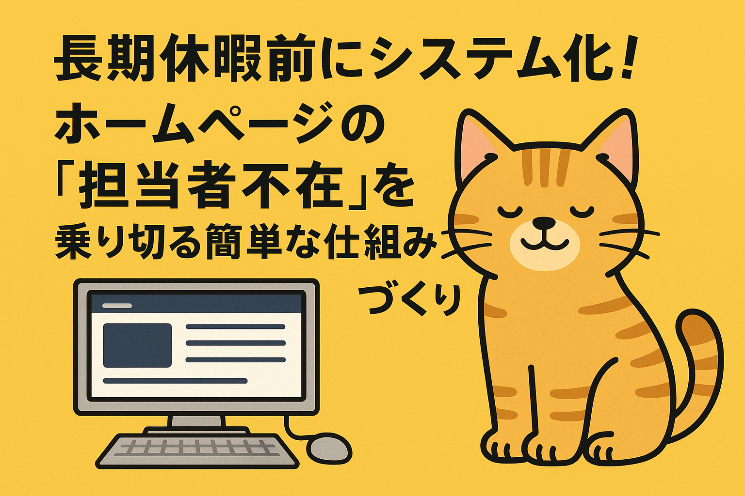 長期休暇前にシステム化!ホームページの「担当者不在」を乗り切る簡単な仕組みづくり