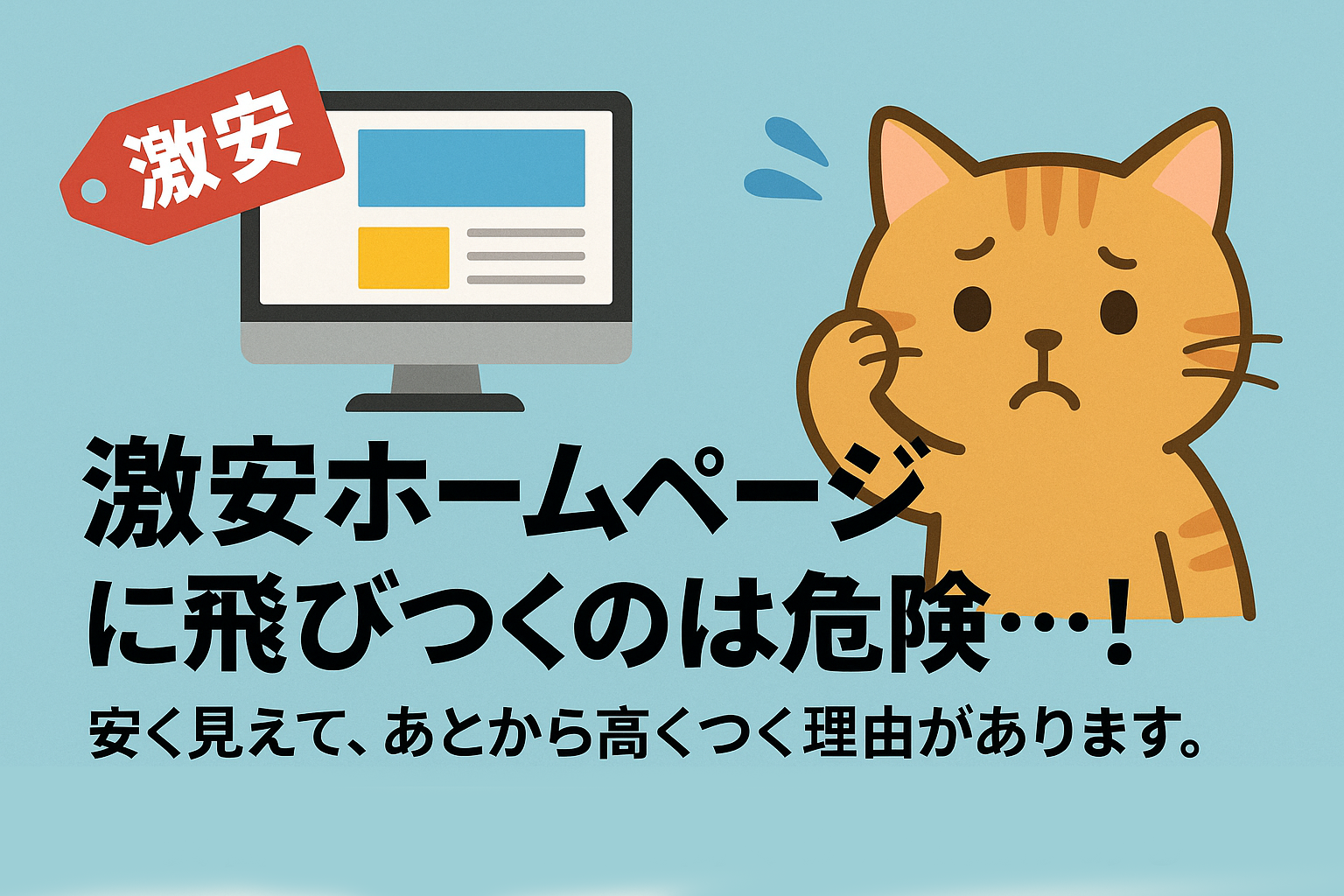 激安ホームページの落とし穴。なぜ“安すぎ”は逆に高くつくのか？
