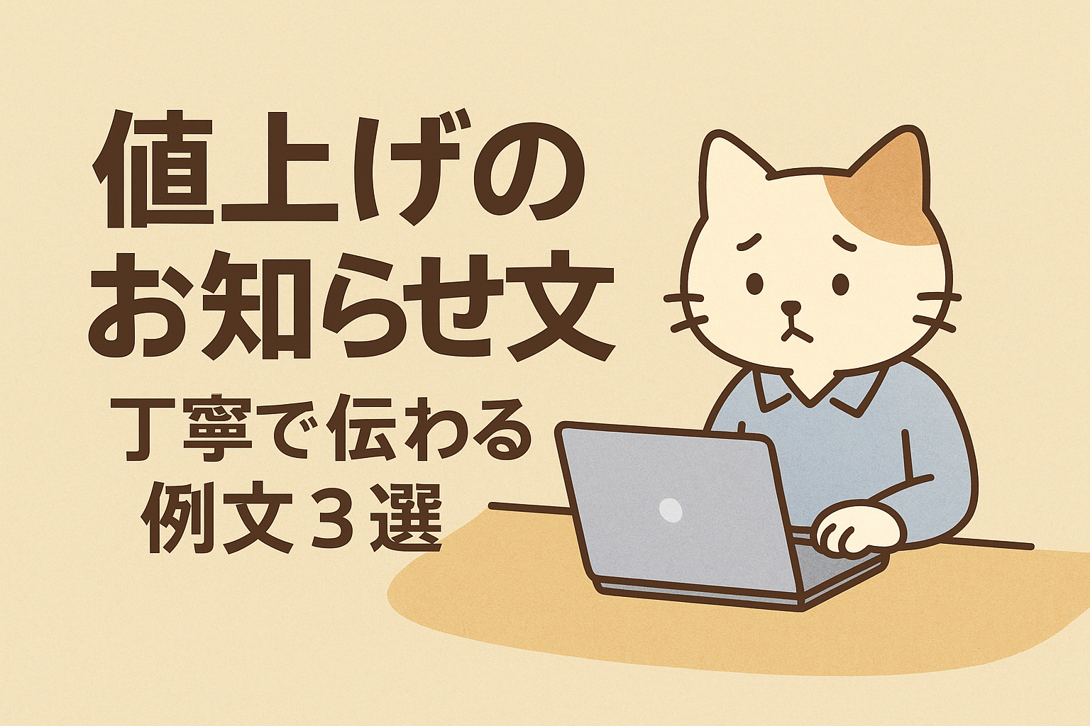 値上げのお知らせ文：そのまま使える『丁寧で伝わる例文』3選
