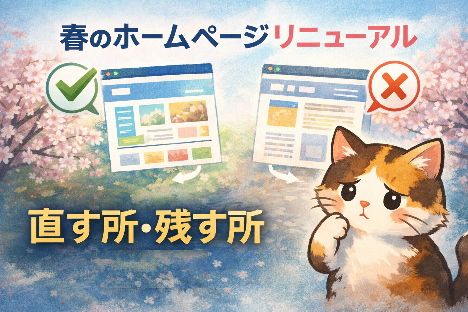 春のリニューアル前に要確認。「今のホームページ」で直すべき所・残すべき所の見極め方。