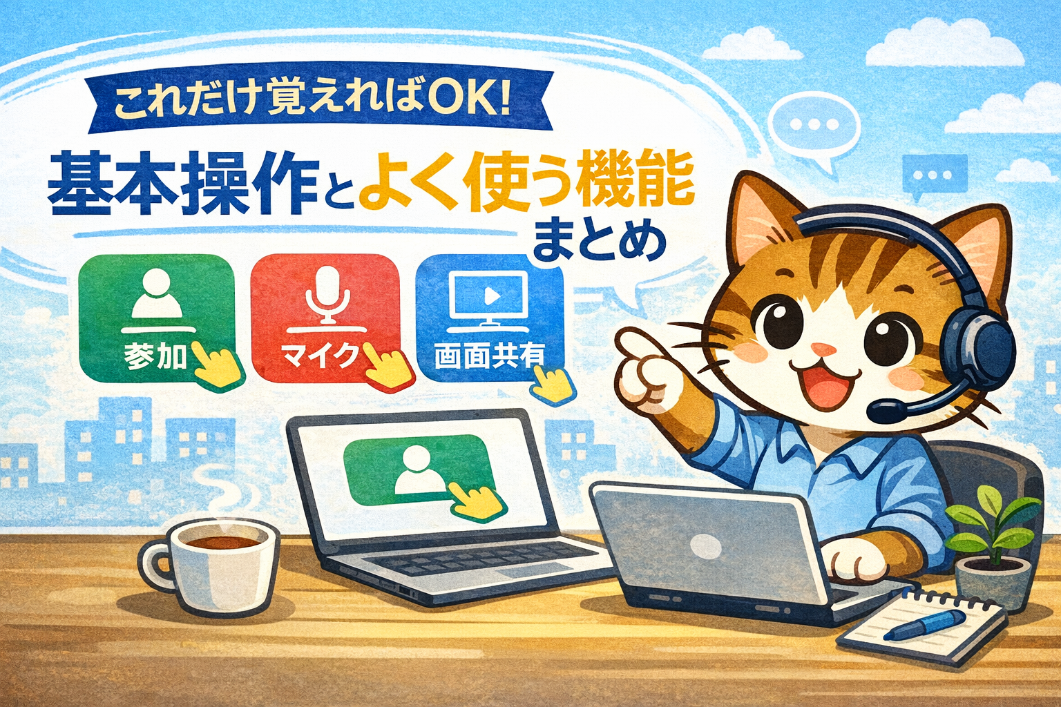 オンラインミーティング使ってますか？これだけ覚えればOK！基本操作とよく使う機能まとめ