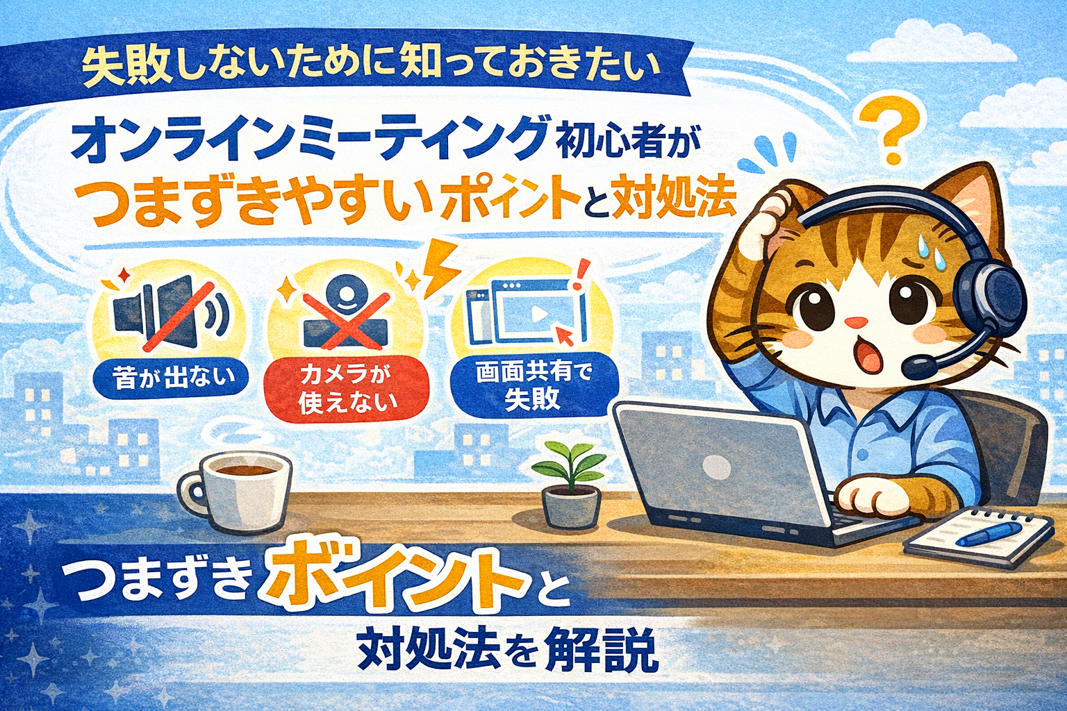 失敗しないために知っておきたい - オンラインミーティング初心者がつまずきやすいポイントと対処法