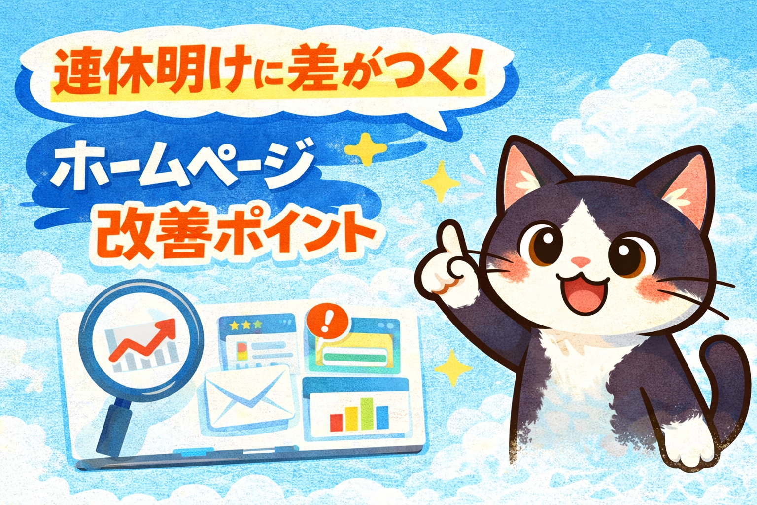 連休明けに差がつく！ - ゴールデンウィーク後に見直したいホームページ改善ポイント