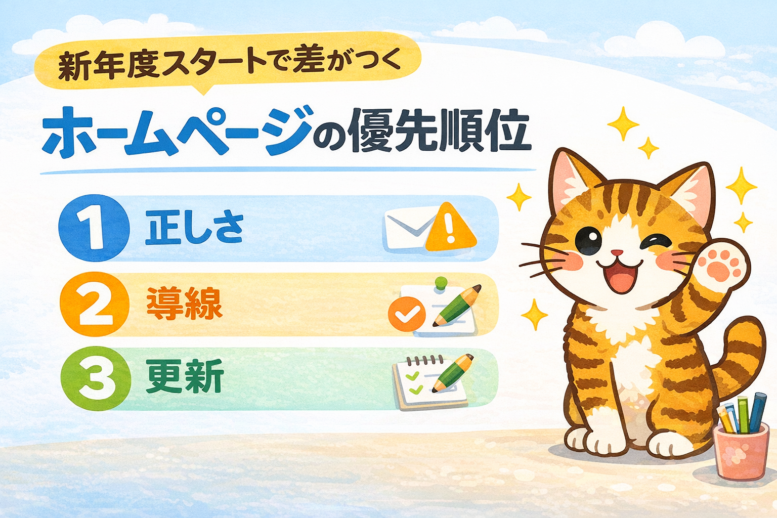 新年度のスタートで差がつく - ホームページ担当者のための優先順位のつけ方