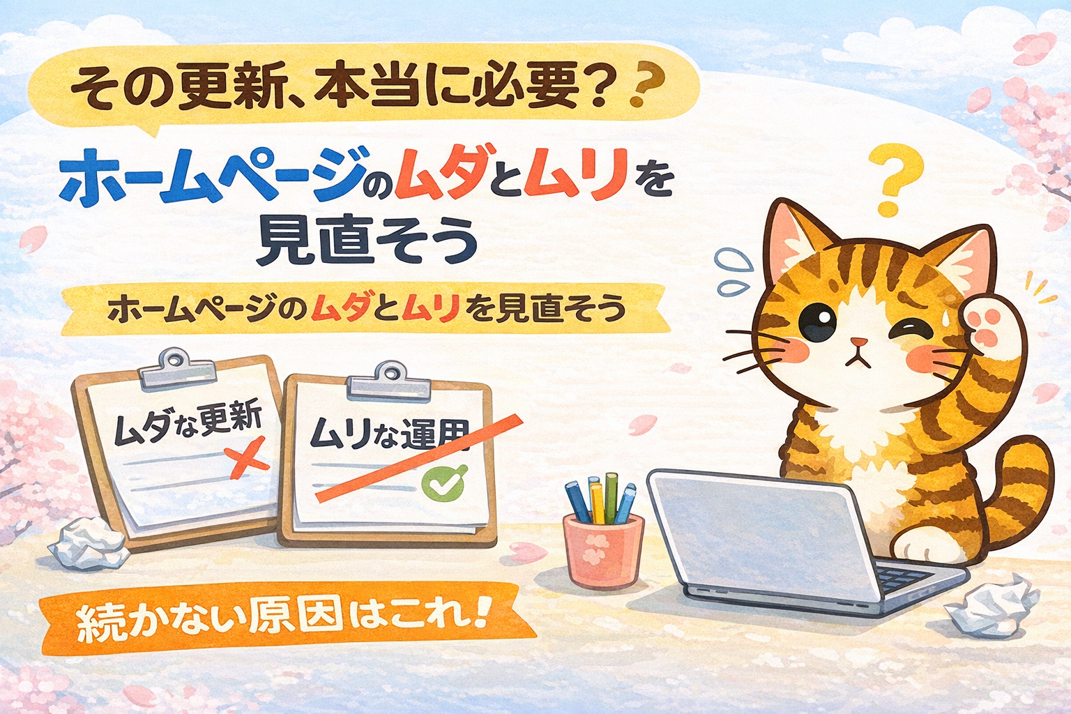 その更新、本当に必要？ - 新年度に見直したいホームページ運用の“ムダとムリ”