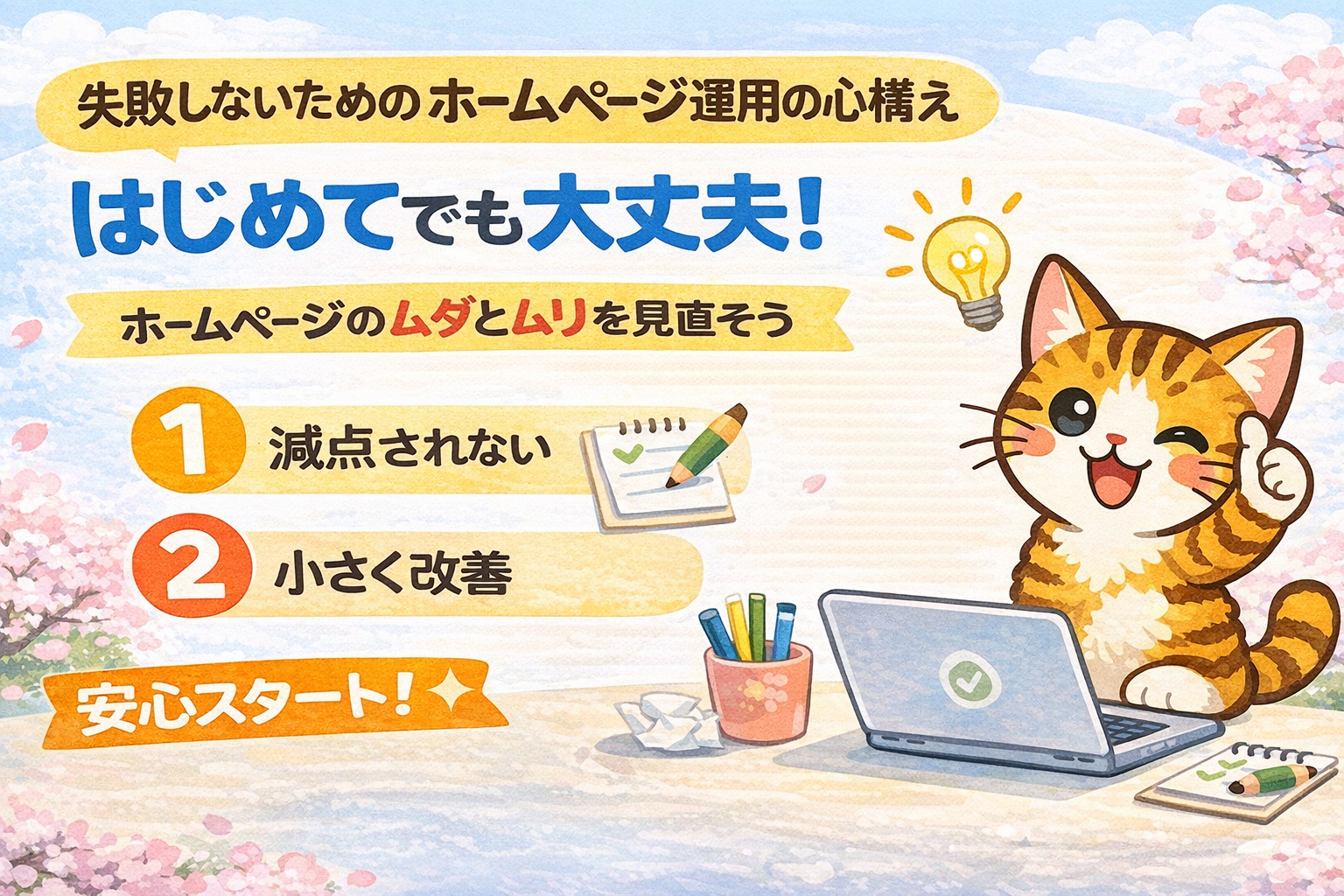 担当者になったばかりの方へ - 失敗しないためのホームページ運用の心構え