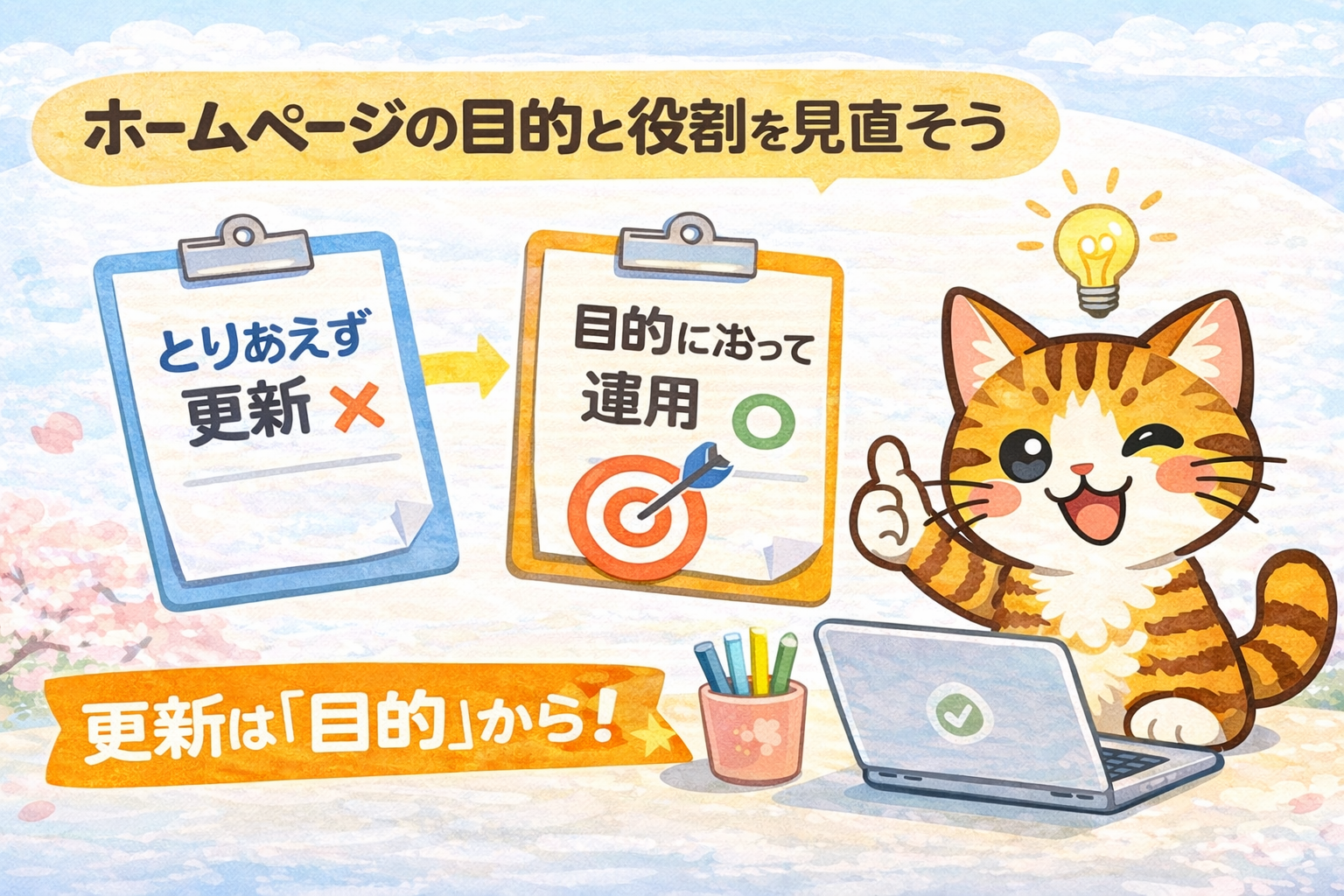 「とりあえず更新」から卒業 - 新年度に考えたいホームページの目的と役割