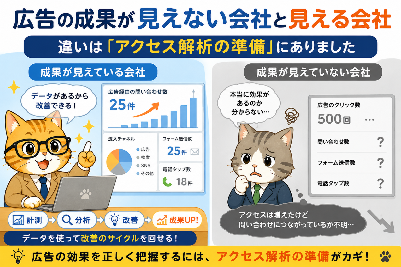 広告の成果が見えない会社と見える会社 - 広告の成果が見えない会社と見える会社